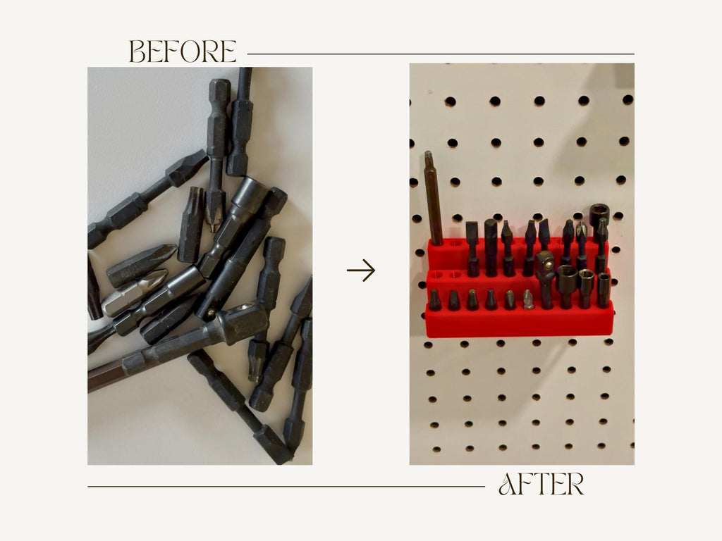 Pegboard 1/4" Driver Bit Holder for 30 Bits