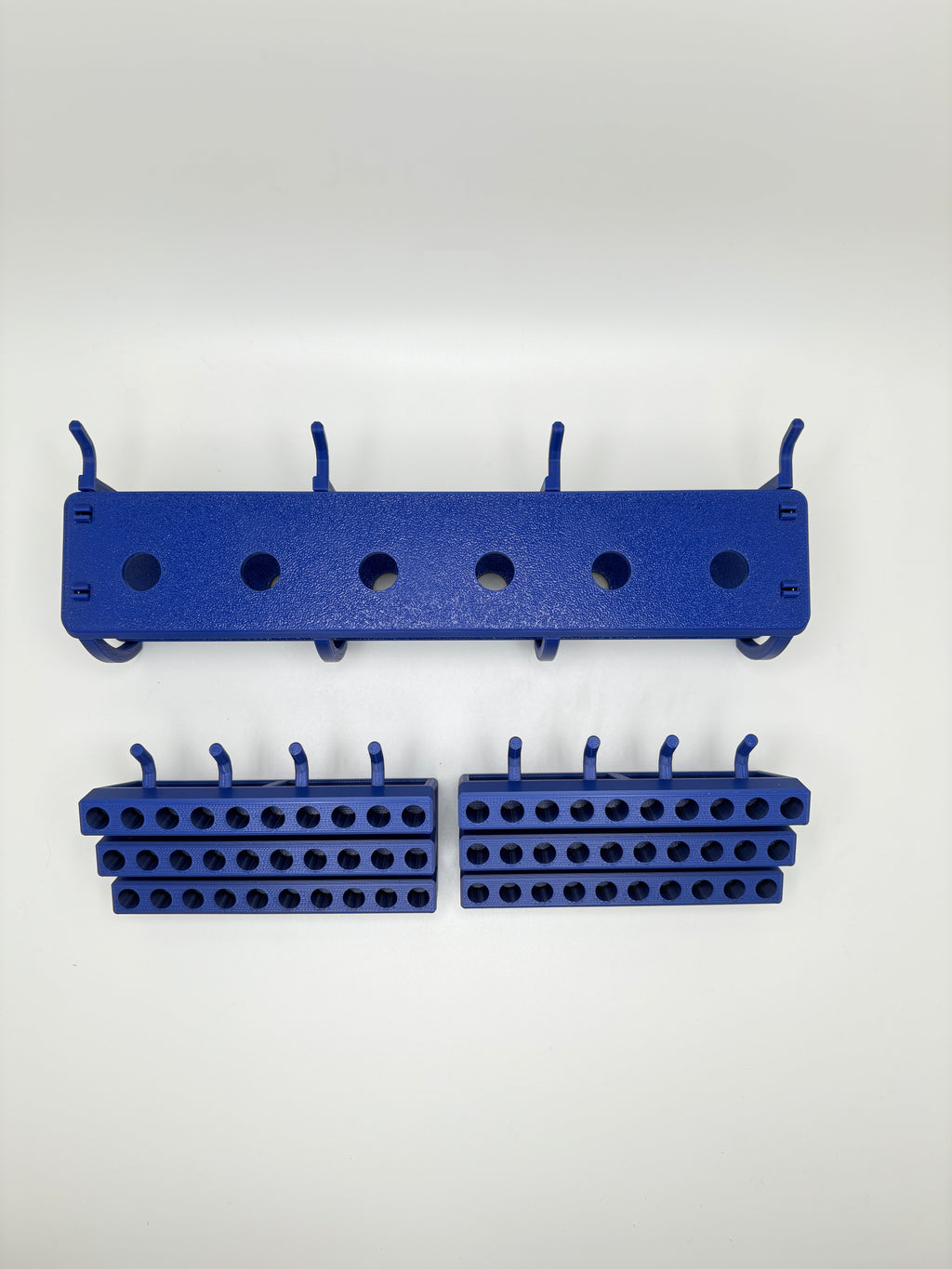 Combo Pegboard Holder Pack - 3 Piece Bit Holders & Screwdriver Holder Set