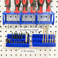 Combo Pegboard Holder Pack - 3 Piece Bit Holders & Screwdriver Holder Set